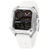 TICKEEN Orologio da Uomo Orologio Sportivo Digitale Orologi Rettangolari Orologi Impermeabili con Allarme/conto Alla Rovescia/Cronometro/Luce/Militare Orologio da Polso Multifunzionale (Argento-Bianco)