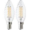 Velamp lampadina LED a filamento forma Tortiglione (C35) - Attacco a vite piccolo (E14) - Potenza 4W Equivalenti 40W - Luminosità 470lm - Temperatura colore 2700K (luce calda) (Confezione da 2)