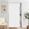 Vatge - Tende pieghevoli plissettate per porta, tende per lavanderia e porte, per camera da letto e armadio senza ante, divisorio per stanze, 1 pannello con fermatenda, 132 x 198 cm, bianco