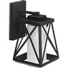 Relaxdays Lanterna per Esterni, Lampada a Parete, Acciaio, Vetro, Applique, Moderna, Giardino, Terrazza, IP44, E27, Nero