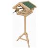 Relaxdays Mangiatoia per Uccelli con Supporto, Tetto Impermeabile, Giardino, Balcone e terrazza, Legno di Abete.