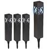 Relaxdays Lampade Solari da Giardino, Set 4, LED Luce Fredda Bianca Impermeabile, Sensore di Luminosità, 41x6x6 cm, Nero