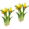 Flair Flower Tulipani artificiali, 18 cm, set di 2 fiori artificiali di seta, decorazione pasquale pasquale, fiori primaverili, decorazione primaverile, decorazione primaverile, decorazione pasquale, cespuglio di