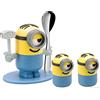 WMF Minions, Set con Portauovo con Cucchiaio, Saliera e Pepiera a Forma di Minion, a Partire dai 3 Anni in su, in Plastica, Senza BPA, Giallo, Blu