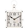 TRYLTRY Piccolo orologio da parete rettangolare retrò, funzionamento a batteria, silenzioso bianco, decorazione vintage, stile antico, per casa colonica, cucina, camera da letto, bagno, bianco