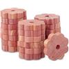 Relaxdays Antitarme per Vestiti, Set 20 Anelli in Legno di Cedro, Protezione Tarme per Armadio & Cassetti, Naturale