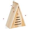 Relaxdays Casetta per Coccinelle, Hotel per Insetti da Giardino, Legno non Trattato, da Appendere, 28x21x12 cm, Naturale