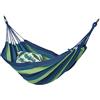 Relaxdays Amaca da Giardino in Cotone, Sedia Sospesa con Moschettone e Custodia LxP 240x150 cm, Fino a 200 kg, Blu Verde