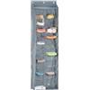 Relaxdays Portaoggetti da Appendere Parete o Porta, Organizer Bagno, 26 Scomparti, Portasciugamani, Grigio Trasparente, 160x54x14 cm