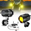 Kewig Faretti ausiliari per moto a LED bianco/ambra, fendinebbia con staffe di montaggio, cablaggio, impermeabili, luci di lavoro fuoristrada, compatibili con moto J-eep auto camion 60 W lampade di guida