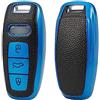 ontto Custodia per chiavi in TPU adatta per Audi A3 Sportback A4 A6 A7 S7 A8 S8 Q7 Q8 SQ7 SQ8 E-tron A6L A8L 2018-2021 Custodia per chiave auto Custodia portachiavi in pelle blu D