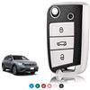 TOOMUME Cover Chiave TPU Texture in Pelle, Custodia Chiave Copri Chiave Adatto per VW Volkswagen Golf 7 Tiguan T-Roc T-Cross Polo Seat Ateca Ibiza Leon Skoda Octavia Fabia Kamiq