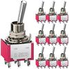 Clyxgs CLDIY Interruttore a levetta 6 morsetti 2 posizioni ON/ON DPDT 6 mm Mini interruttore a levetta per auto cruscotto AC 5A / 125 V 3A / 250 V 10 pezzi
