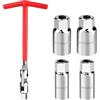 Dianfen Set di Chiavi per Candele - 5 pezzi Smonta Candele Auto Moto, Chiave per Candele Auto, Universali Chiave Svitacandele per la maggior parte delle auto, motociclette, tosaerba (rosso,14/16/18/21mm)