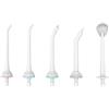 RUMFFLYE 5 Testine di Ricambio per Idropulsore Dentale, con 4 Modalità (1 Ortodontiche, 2 Standard, 1 Lingua, 1 Periodontale), Gira a 360°, Adatte per la Famiglia W