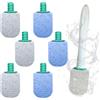 Scettar Pietra Pomice per WC, 6 Pezzi Pietra Pomice Naturale Pulizia con Manico, Pomice a Testa Tonda Può Essere Utilizzato per Pulire Le Macchie in Bagni, Toilette, Lavello (Grigio Blu)
