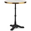 blumfeldt Patras Tavolo Bistro - Tavolo da Giardino con Bordo Decorativo, Base in Ghisa, Piano in Granito Levigato, Interno ed Esterno, Impermeabile e Resistente al Gelo, 57,5 cm Dia, 72 cm, Bianco