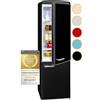 Exquisit RKGC250-70-H-160E - Frigorifero retrò, 244 l, colore: Nero opaco