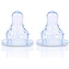 Nuby ID024 Tettarella per Biberon, Collo Standard a 3 Velocita' (Confezione da 2)