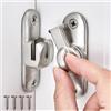 Litensh Chiavistello ribaltabile per porta del fienile a 90/180 gradi, in lega di zinco, ad angolo retto, per porta del cancello, serratura, ferramenta per giardino, bagno, armadio, finestra (argento)