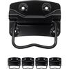 Fuxxer® 4 maniglie pieghevoli, maniglie in metallo per rack, cassapanche, nero (100 x 72 mm)