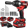 TEENO Avvitatore a Impulsi 700 Nm 1/2, 20V Brushless Avvitatore ad Impulsi con 2 Batterie da 4000mAh,4 Bussole (17/19/20/21mm), Testa Pivotante 180° & 90°,Caricatore Rapido