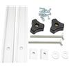 Iverntech Set di 2 guide a T in alluminio, 600 mm, con cursore M8, viti M8 con viti a pomello, viti autofilettanti per stencil per la lavorazione del legno