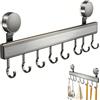 CHXAOM Appendi Mestoli Da Cucina Gancio A Ventosa, Listello Autoadesivo, Per Guida Da Cucina, Gancio Mobile, Listello Rimovibile In Acciaio Inox, Facile Da Installare (Gun Grey, Con 4 Ganci Da 30 Cm)