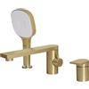 PHASAT Rubinetto per Bordo Vasca 3 Fori Miscelatore Vasca da Bagno con Doccetta set soffione doccia oro spazzolato PTBG24E
