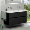 Geberit Acanto lavabo doppio, evineo ineo5 evo mobile, La: 120 cm, 4 scomparti estraibili, con maniglia incassata,, 500628012+BE0980BM, Acanto [Mobili da Bagno > Mobili con Doppio Lavabo]