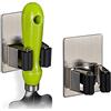 Relaxdays Porta Scope da Muro Adesivo, Set da 2, Carico 3kg, Attrezzi da Casa e Giardino, Acciaio Inox e Gomma, argento
