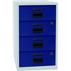 Bisley Home PFA - Cassettiera a 4 cassetti, in Metallo, Struttura 505 Grigio Chiaro, facciata Blu Oxford, 40 x 41,3 x 67,2 cm