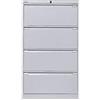 Bisley - Armadietto con 4 cassetti, DIN A4, in Metallo, 355 Argento, 62.2 x 80 x 132.1 cm