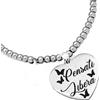 Beloved ❤️ Bracciale da donna, braccialetto in acciaio emozionale - frasi, pensieri, parole con charms - ciondolo pendente - misura regolabile - incisione - argento (FR11)