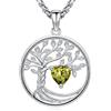 Eusense Ciondolo Albero della Vita con Cuore e Peridoto Albero Della Vita Collana Gioiello per Donna, Regalo per la Moglie, la Figlia e la Mamma