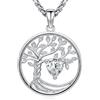 Eusense Ciondolo Albero della Vita Ciondolo Cristallo Cuore Collana Albero Della Vita Gioiello per Donna, Regalo per Compleanno o San Valentino