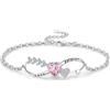 Eusense Bracciale Infinito e Cuore Braccialetto Quartz Rosa Braccialetto per Donna, Regalo per Anniversario, San Valentino o Compleanno