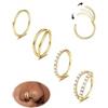 Dochais 4PCS 18G Piercing Naso Anello, Orecchini Acciaio Chirurgico Piercing Trago Septum Anello Clicker CZ, Anelli Segmento Conch Labbro Cartilagine Doppio 8mm 10mm per Donna Uomo (Oro-20G,8mm)