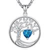 Eusense Collana Cristallo Cuore Collana Albero Della Vita e Topazio dorato Ciondolo Pietra Natale Gioiello per Donna, Regalo per la festa della mamma, San Valentino, Natale e compleanni