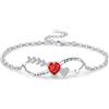Eusense Bracciale Infinito e Cuore Braccialetto Cristallo Rosso Braccialetto per Donna, Regalo per Anniversario, San Valentino o Compleanno