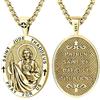 Eusense San Giuda Taddeo Collana San Giuda Taddeo Ciondolo Santo San Giuda Taddeo Ciondolo Catena Argento 925 Collana Ciondolo Protezione Amuleto Gioielli Regali Per Donne Uomini