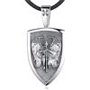 Eusense Ciondolo San Michele Arcangelo in Argento 925 Collana Arcangelo Michele Medaglione Scudo Ciondolo Amuleto, Regalo Gioielli di Fede per Uomini e Donne