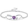 Eusense Bracciale Infinito e Cuore con Pietra di Luna, Ametista e Cristallo Blu Braccialetto Regolabile per Donna, Regalo per San Valentino o Anniversario