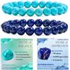 Bivei 2 Pezzi 8mm Bracciale Donna - Turchese Verde, Lapis Lazuli - Bracciali con Elastico con Pietre Naturali, Gioielli con Perline Fatto a Mano per Yoga, Meditazione, Protezione e Regalo