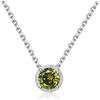 Qings Collana con Ciondolo in Peridoto Birthstone Agosto - Collane di Cristallo Verde Oliva, Collane da Principessa con Girocollo a Catena Delicata per Natale in Argento