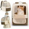 Zinueen Zaino per cani e gatti fino a 10 kg, borsa trasportino per cani e gatti, Oxford 600D, telaio in acciaio, telaio in acciaio, pieghevole, per piccoli animali da 2 a 8 kg (30 x 27 x 41,5 cm)
