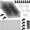 CRAFTYMELODY 12 piastre isolanti in plastica per il fondo dell'acquario con 20 griglie divisorie, 20 fascette per cavi, 6 sacchetti di fibbie per piastre e 32 supporti di copertura