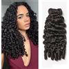 Starwining Burmese Curly Bundles Human Hair Extensions Tessitura Capelli Veri Ricci Naturali Matassa Capelli Veri Tessitura Umani Donna Viaggi E Vacanze 18 Pollici