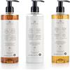 Prija Set di 3 shampoo per capelli da 380 ml, rivitalizzante con ginseng, shampoo per la costruzione con estratto di rucola, balsamo protettivo con estratto di noce verde, Hair & Body