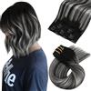 Moresoo Extension Capelli Veri Clip Fascia Unica Nero 25cm #1B/S/1B 80g 5pz